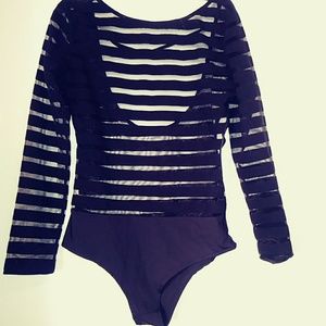 See thru black bodysuit